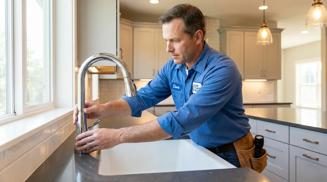 Kitchen faucet installation by Johns Plumbing LLC in Riverbank