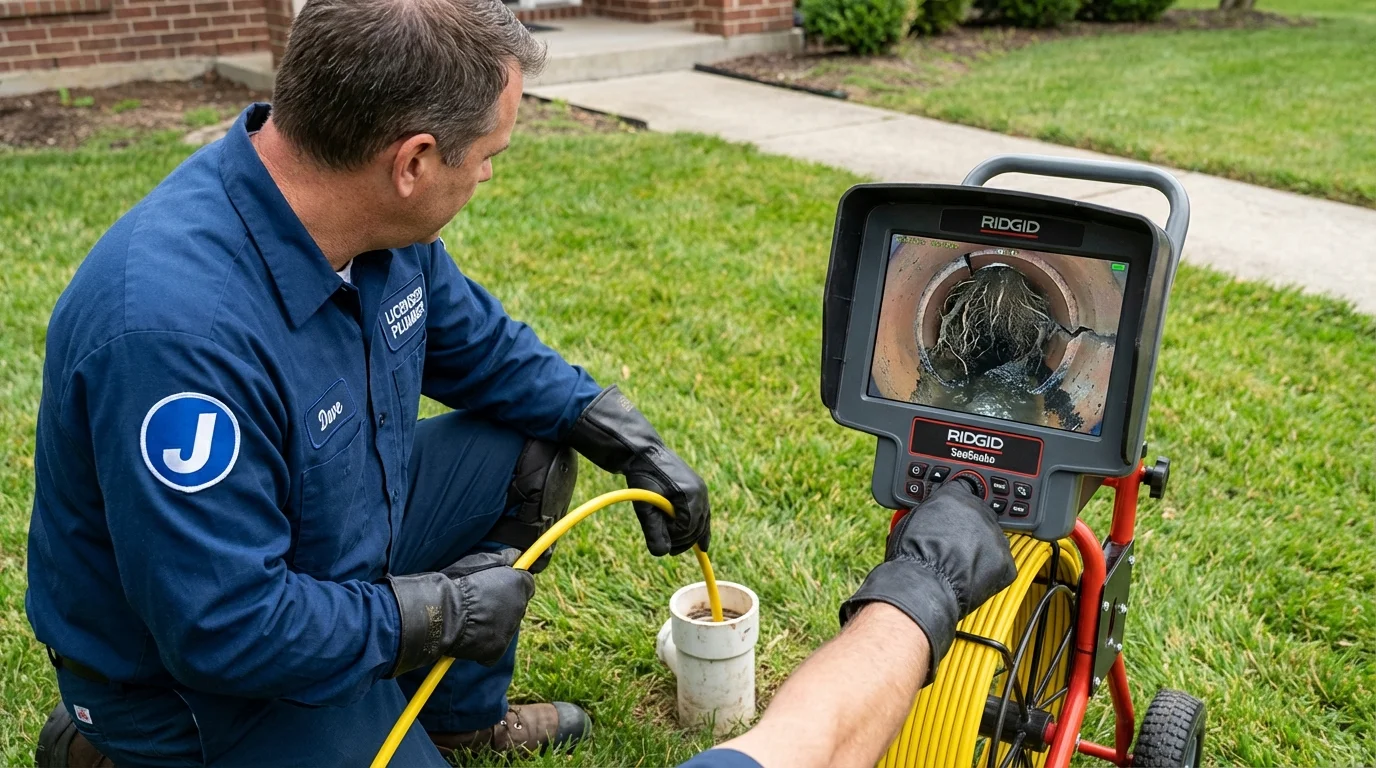 Sewer camera inspection being performed by Johns Plumbing LLC in Riverbank